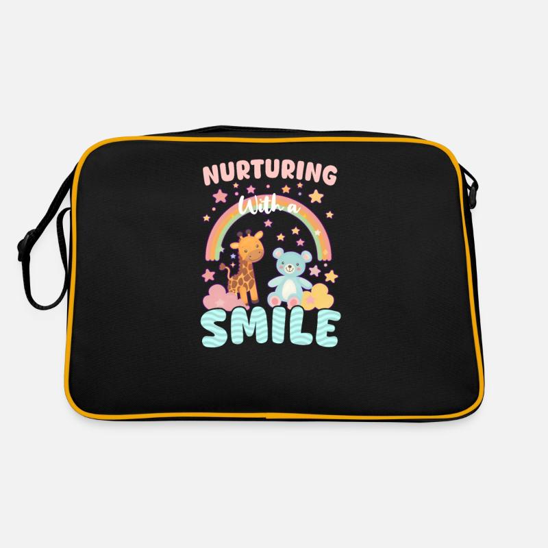 PICU Krankenschwester Fürsorge mit einem Lächeln Retro Tasche