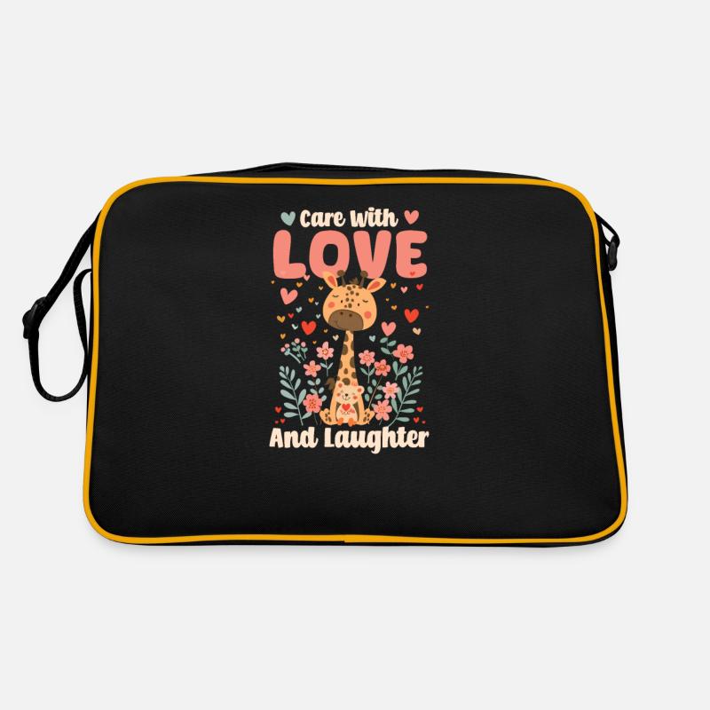 PICU Krankenschwester Pflege mit Liebe und Lachen Retro Tasche