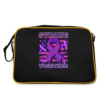 Mukoviszidose Gemeinsam stark - Retro Tasche - Schwarz/Gold - Hinten