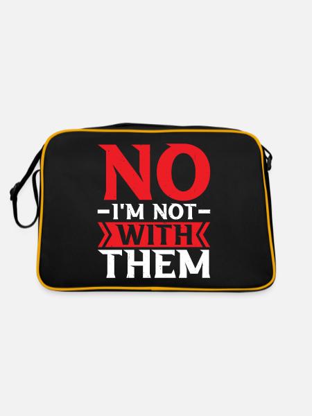 No I'm Not With Them 28 - Retro Bag - black/gold - Back