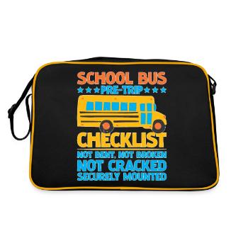 Liste de vérification avant le voyage en autobus scolaire, non plié, 5 - Sac Retro - noir/or - Dos