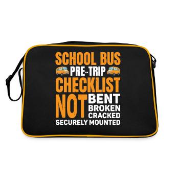 Liste de vérification avant le voyage en autobus scolaire, non plié, 7 - Sac Retro - noir/or - Dos