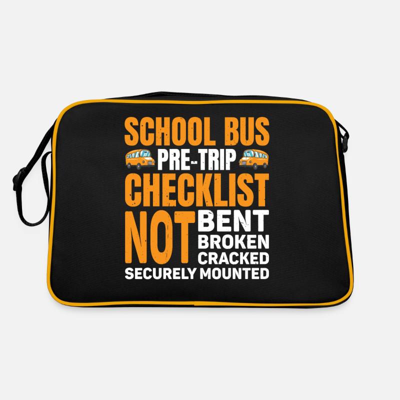 School Bus Pre-trip Checklist, Not Bent, 7 Retro Tasche