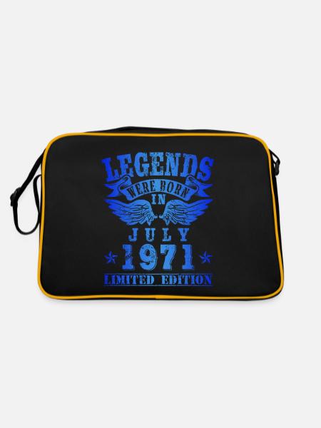 Legends were born in Juli 1971 Geburtstag - Retro Tasche - Schwarz/Gold - Hinten
