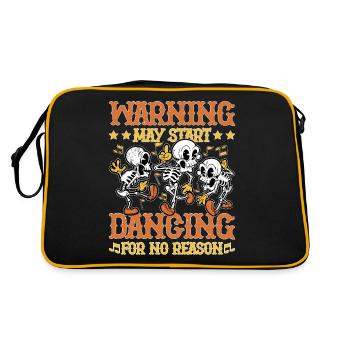 Warning May Start Dancing For No Reason 5 - Retro Bag - black/gold - Back