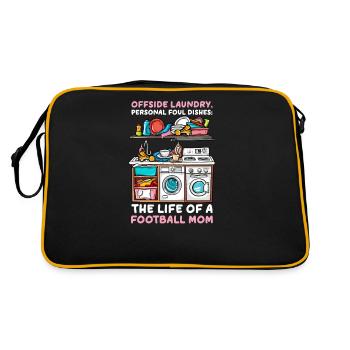 Football Maman Hors-jeu Blanchisserie, Vaisselle personnelle - Sac Retro - noir/or - Dos