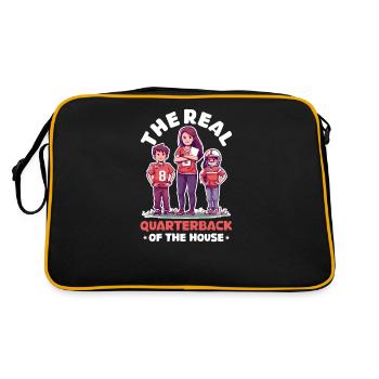 Maman de football : le vrai quart-arrière de la maison - Sac Retro - noir/or - Dos