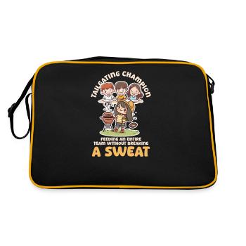 Football Mom Feeding Entire Team Without Sweat - Retro Bag - black/gold - Back