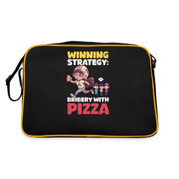 Stratégie gagnante de maman de football : la corruption avec la pizza - Sac Retro - noir/or - Dos