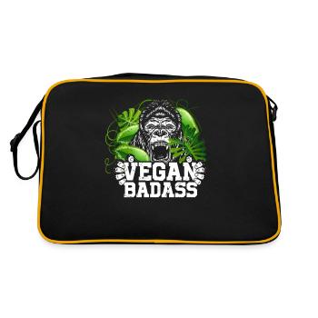 Badass végétalien - Sac Retro - noir/or - Dos