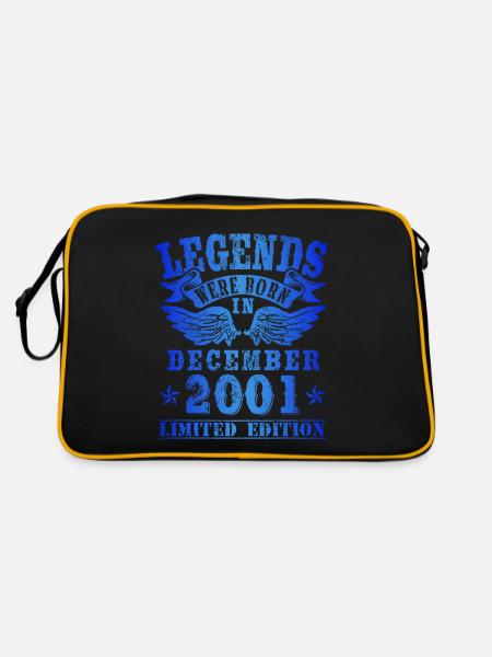 Legends were born in December 2001 Birthday - Retro Bag - black/gold - Back