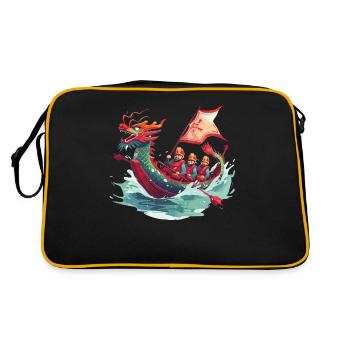 Drôle de pagaie de bateau-dragon - Sac Retro - noir/or - Dos