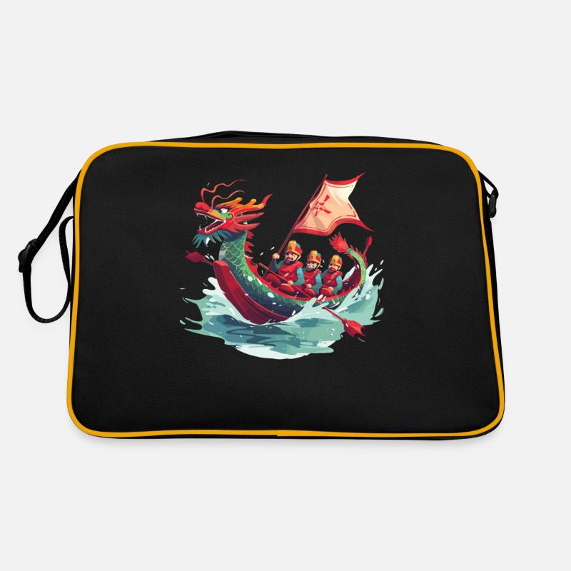 Lustiges Drachenboot-paddel Retro Tasche