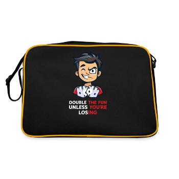 Funny Backgammon Double Fun, Unless Losing - Retro Bag - black/gold - Back