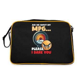Diesel Car Lover Ask Me About MPG... Please - Retro Bag - black/gold - Back