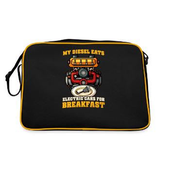 Amateur de voitures diesel Diesel mange électrique pour les petites déjeuners - Sac Retro - noir/or - Dos
