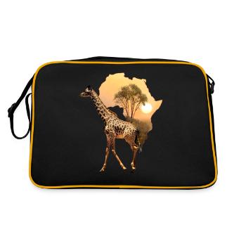 Girafe - Faune - Afrique - Sac Retro - noir/or - Dos