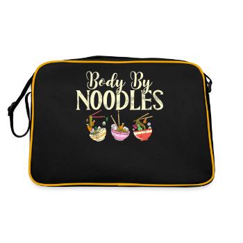 Noodle Lover Gifts - Retro Bag - black/gold - Back