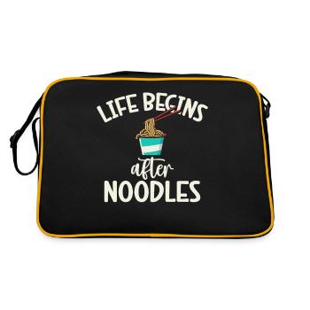 Noodle Lover Gifts - Retro Bag - black/gold - Back
