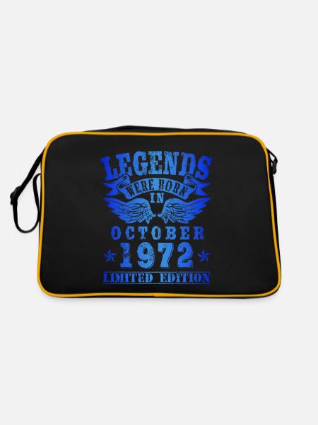Legends were born in October 1972 Birthday - Retro Bag - black/gold - Back