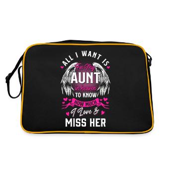 Tante Im Himmel - Retro Tasche - Schwarz/Gold - Hinten