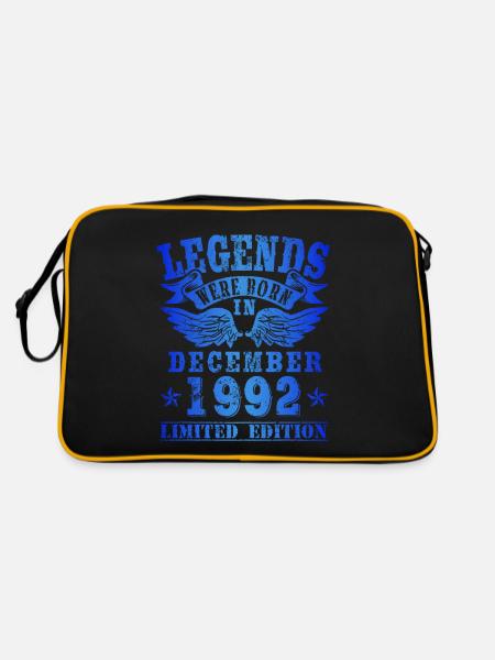 Les légendes sont nées en décembre 1992 Anniversaire - Sac Retro - noir/or - Dos