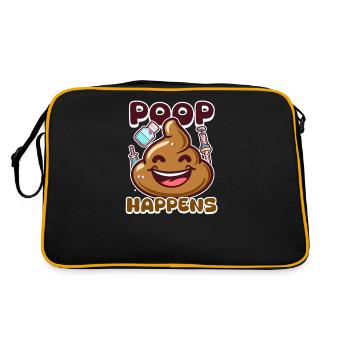 GI Nurse Poop Happens - Retro Bag - black/gold - Back