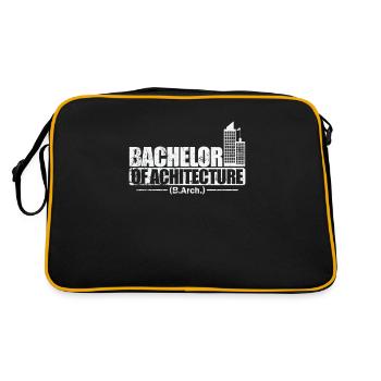 Bachelor of Architecture Baukunst - Retro Tasche - Schwarz/Gold - Hinten