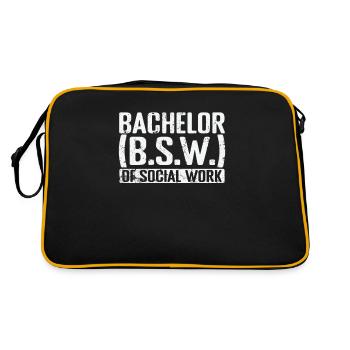 Bachelor of Social Work Social Services - Retro Bag - black/gold - Back