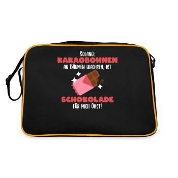 Cacao et chocolat, un dicton amusant - Sac Retro - noir/or - Dos