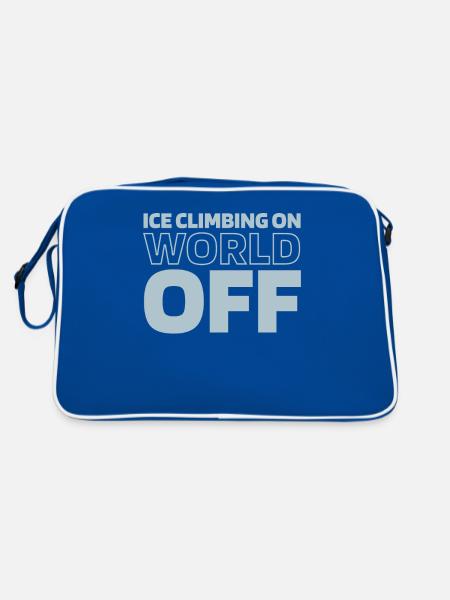 Eisklettern Ice Climbing On World Off - Retro Tasche - Blau/Weiß - Hinten