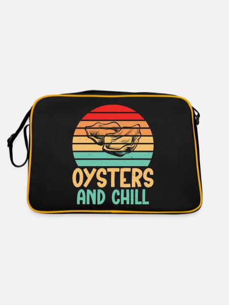 Oyster Gifts - Retro Tasche - Schwarz/Gold - Hinten