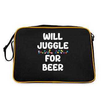Will be juggling for beer jugglers, bartenders, - Retro Bag - black/gold - Back
