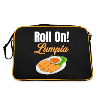 Weiterrollen! Lumpia Pinoy Shanghai Lover Adobo - Retro Tasche - Schwarz/Gold - Hinten