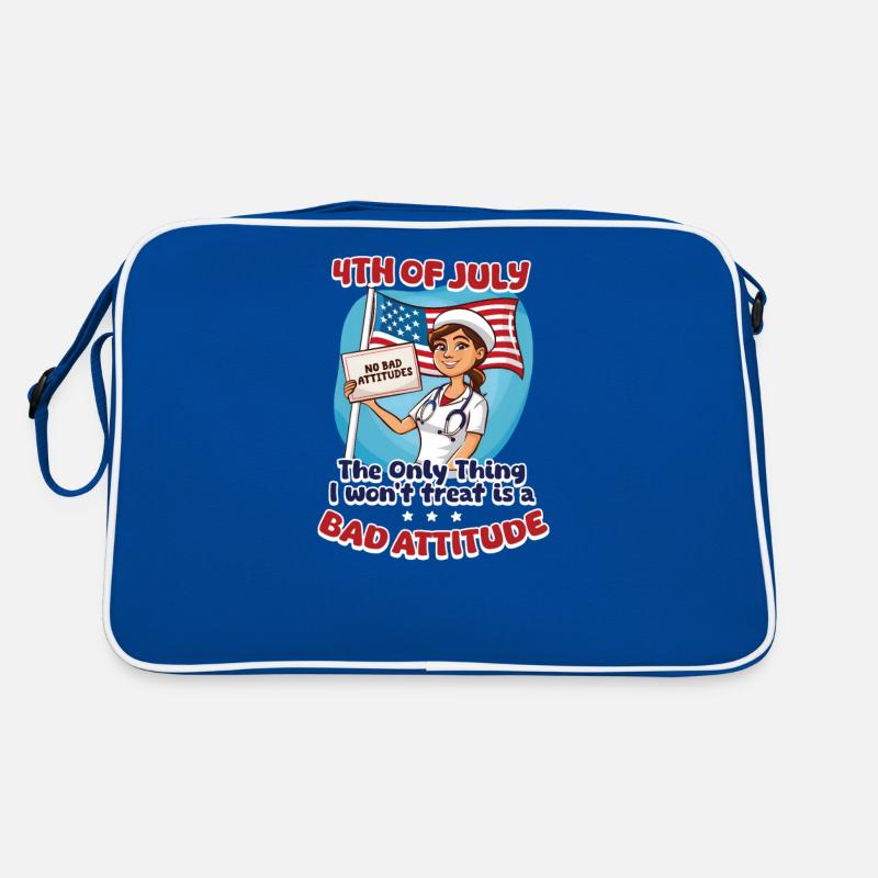 Patriotische Krankenschwester wird schlechte Einstellung nicht behandeln Retro Tasche