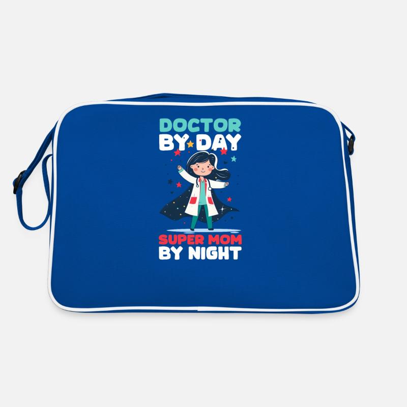 Tierarztmutter bei Tag, Supermutter bei Nacht Retro Tasche