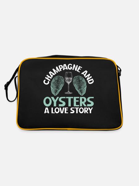 Oyster Gifts - Retro Tasche - Schwarz/Gold - Hinten