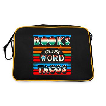 Books Are Just Word Tacos 16 - Retro Tasche - Schwarz/Gold - Hinten