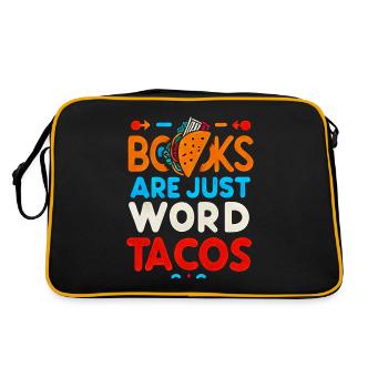 Books Are Just Word Tacos 17 - Retro Tasche - Schwarz/Gold - Hinten