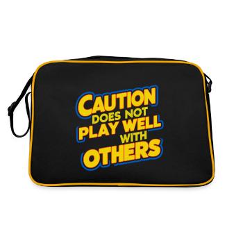Caution Does Not Play Well With Others 93 - Retro Bag - black/gold - Back