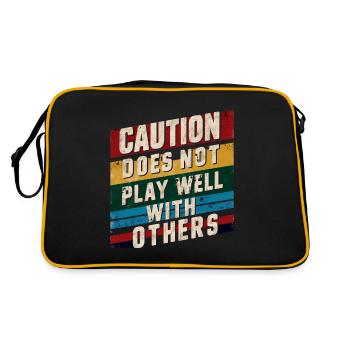 Caution Does Not Play Well With Others 90 - Retro Bag - black/gold - Back