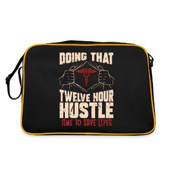 Geriatric Nurse Doing That Twelve Hour Caregiver - Retro Bag - black/gold - Back