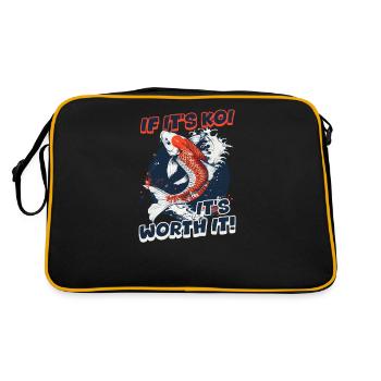 Koi-Fisch Wenn es Koi sind, lohnt es sich! - Retro Tasche - Schwarz/Gold - Hinten