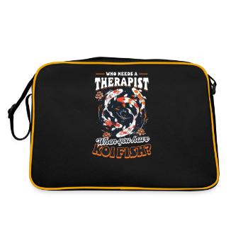 Koi-Fisch-Therapeut, wenn Sie Koi-Fische haben? - Retro Tasche - Schwarz/Gold - Hinten