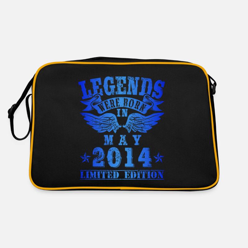 Legends were born in Mai 2014 Geburtstag - Retro Tasche - Schwarz/Gold