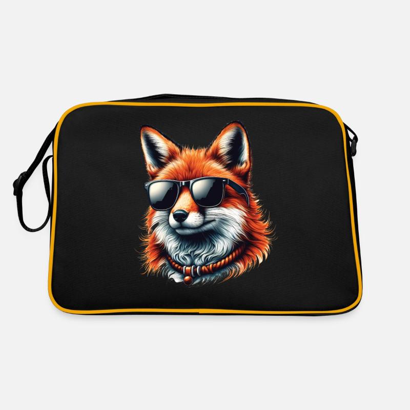 Fuchs Mit Sonnenbrille, Digitale Kunst, Wildtier Retro Tasche