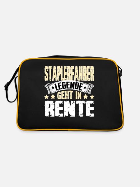 Staplerfahrer Legende Geht In Rente - Retro Tasche - Schwarz/Gold