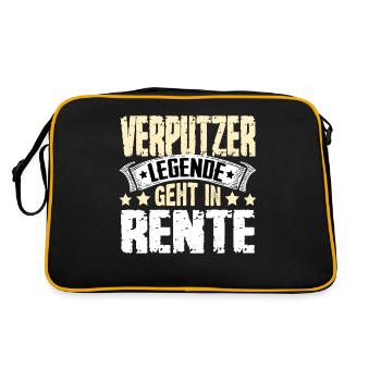 Verputzer Legende Geht In Rente - Retro Tasche - Schwarz/Gold - Hinten