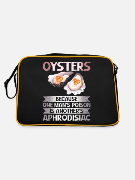 Oyster Gifts - Retro Tasche - Schwarz/Gold - Hinten