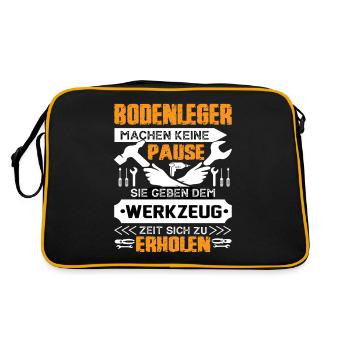 Bodenleger Machen Keine Pause - Retro Tasche - Schwarz/Gold - Hinten